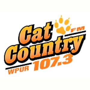 Logotipo de la emisora ​​de radio WPUR Cat Country 107.3 FM