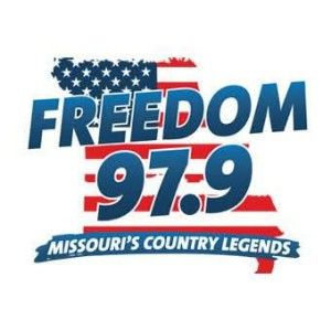 Logotipo de la emisora ​​de radio KBXB Freedom 97.9 FM