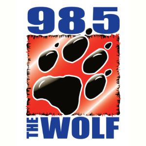 Logotipo de la emisora ​​de radio KEWF 98.5 The Wolf