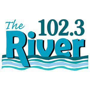 Logo of radio station KWRL 102.3 The River