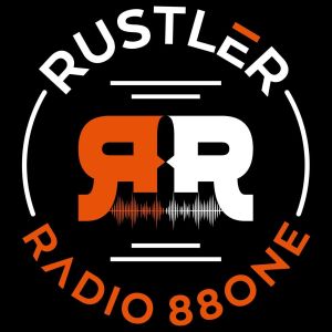 Logotipo de la emisora ​​de radio KCWC-FM - Rustler Radio 88.1 FM